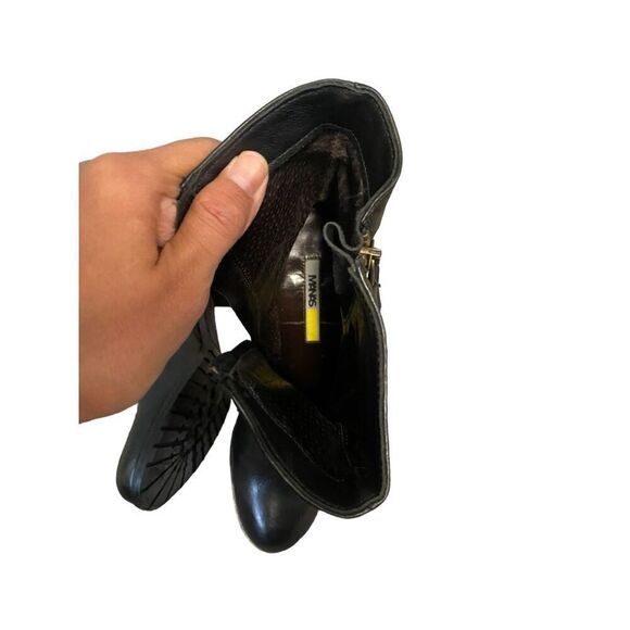 MANAS Urban Nero Black Leather Zipper Booties Size 40 Eu 9 US NWOT - Picture 6 of 7